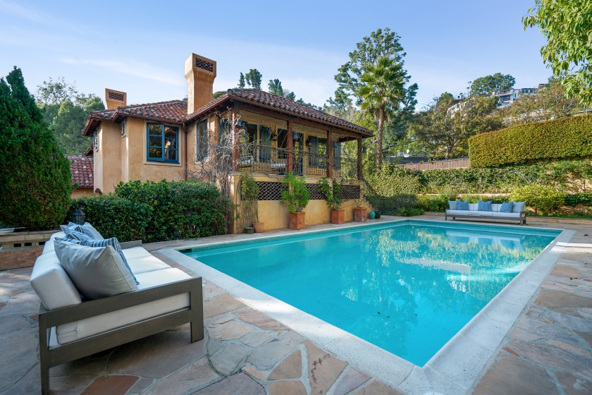 Westmore's property includes a saltwater swimming pool.