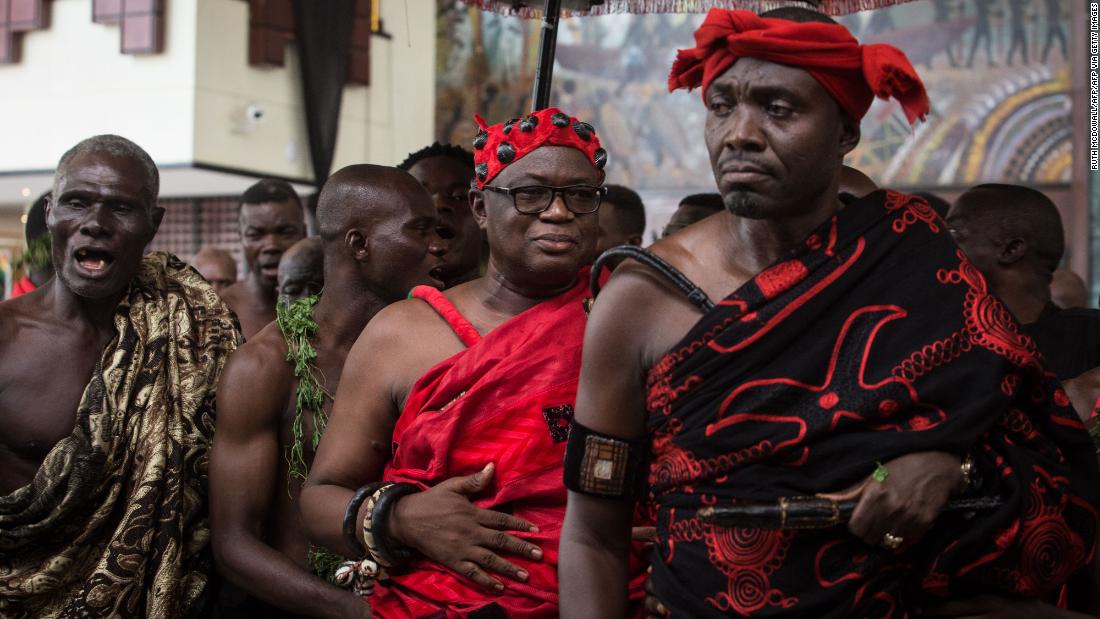 It is not uncommon, in some parts of Ghana, for burial ceremonies to last up to seven days, drawing thousands of crowds adorned in flowing red and black robes.