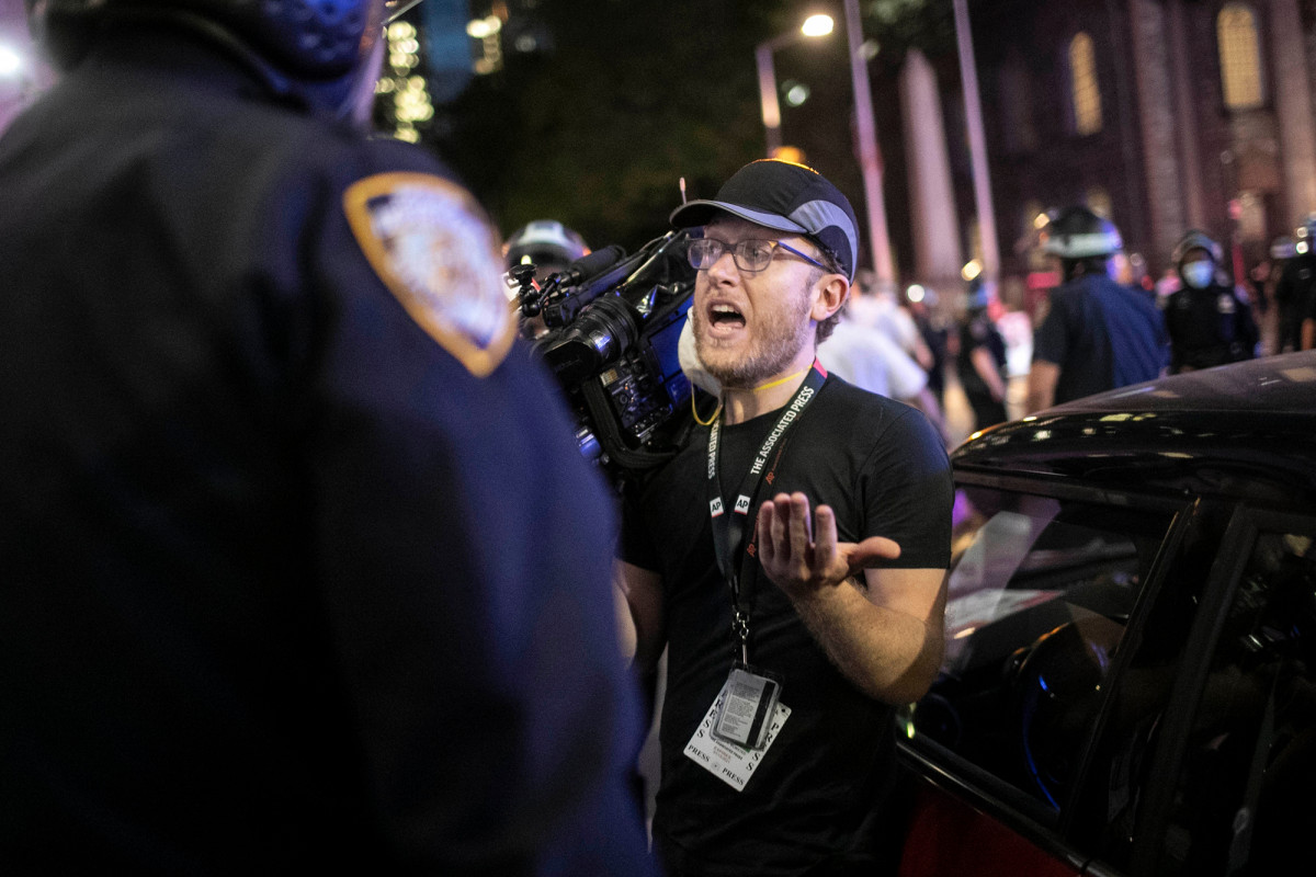 NYPD police pushed the AP reporters who covered the protests of George Floyd