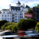 LA's hospitality staff casually holds a 'trailer car' passing through Chateau Marmont