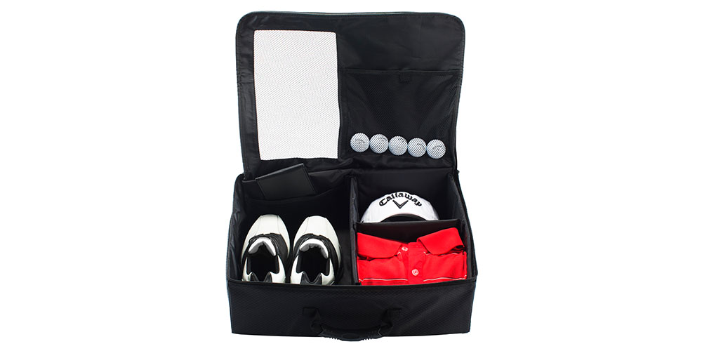 A portable golf inventory storage container. 