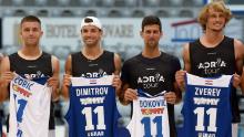 Tennis players pose for photos during the Adria Tour event in Zadar, Croatia. Coric, Dimitrov and Djokovic were all tested positive for the corona virus, while Zverev returned the negative test.