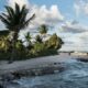 Waves pummel the coast of Temwaiku, a village on the capitol island of South Tarawa, Kiribati.