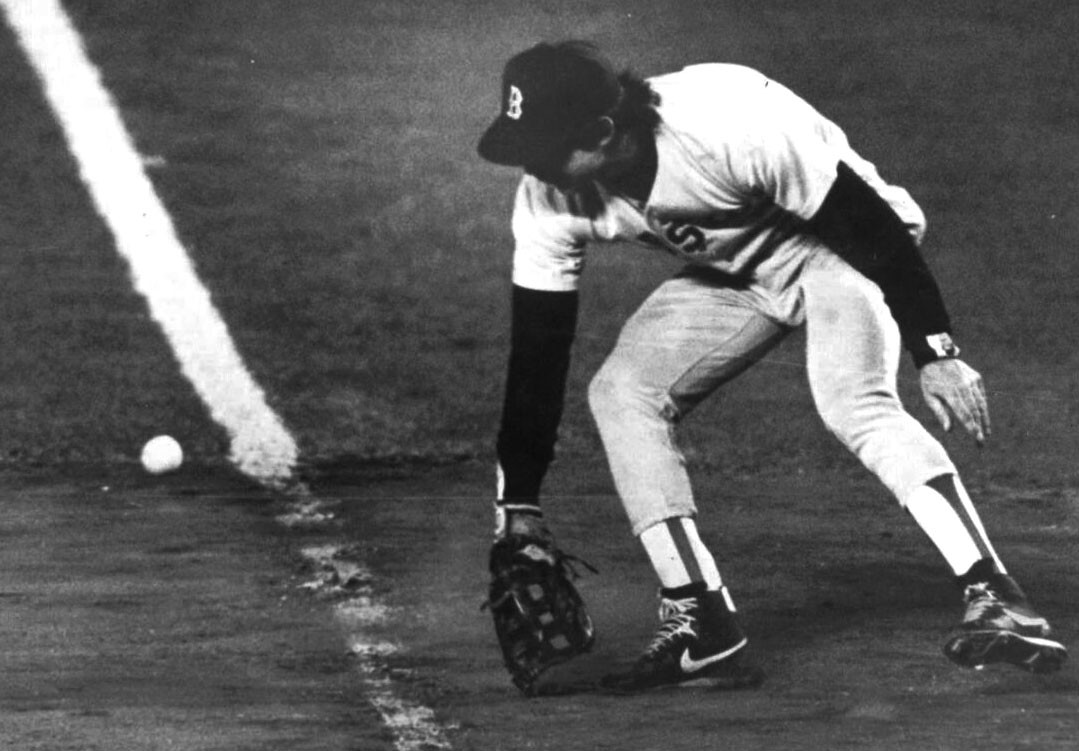 Bill Buckner's infamous flub in the 1986 World Series was memorably captured by Vin Scully.