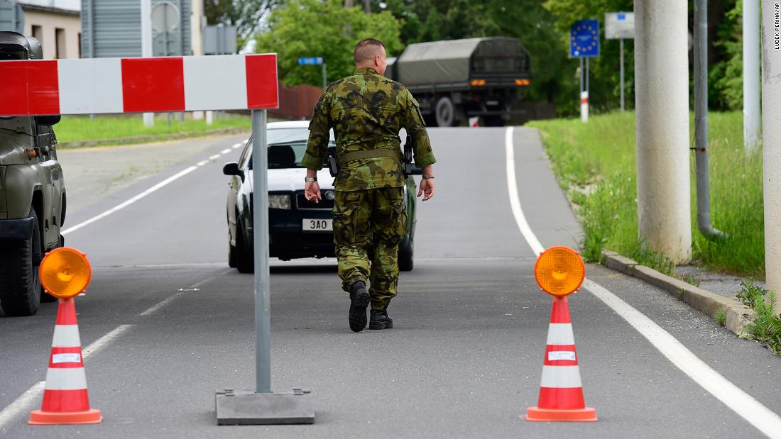 Soldiers patrol the Polish-Czech border during the coronavirus pandemic.