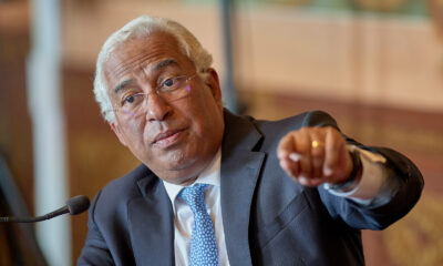 Portuguese Prime Minister Antonio Costa delivers remarks at Palacio Nacional de Ajuda Lisbon, Portugal on June 15.