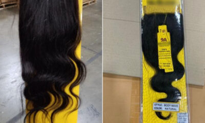 13 tons of human hair shipments, possibly from Chinese prisoners, were confiscated