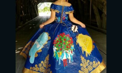 Teenage coronavirus-themed prom dresses made of duct tape are works of art