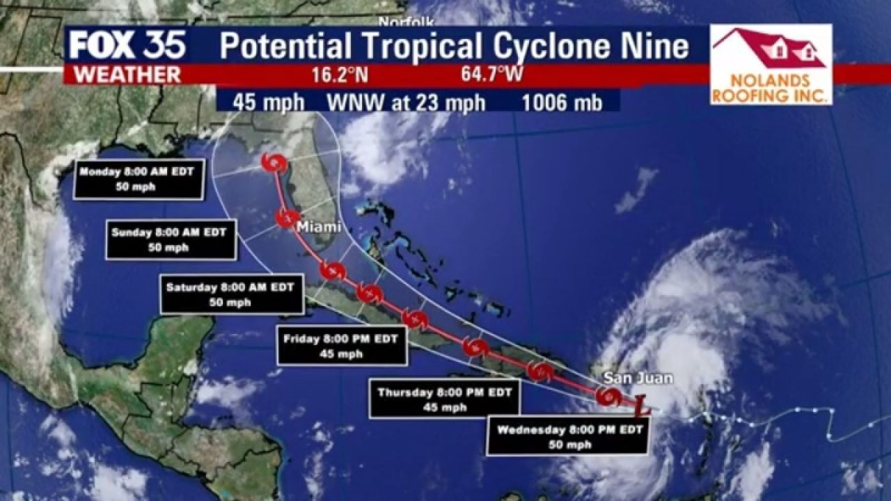 Florida Remains In Forecast Cone Of What Could Become Tropical Storm Isaias