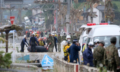 Japan flooded, landslides killed at least 44 people when the road turned into a river