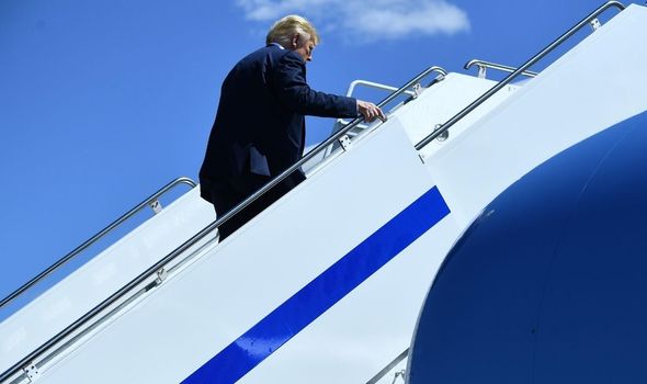 Donald Trump boarding Air Force One 