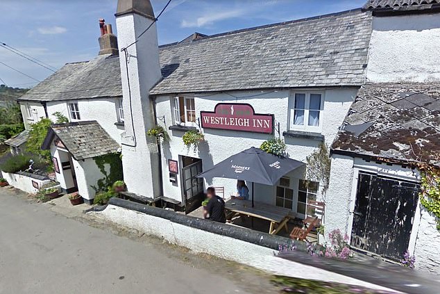 Pictured: The Westleigh Inn in Bideford, Devon, where landlady Steph Dyer has u-turned on offering the Eat Out to Help Out government incentive to protect her employees from 'physical and mental stress'