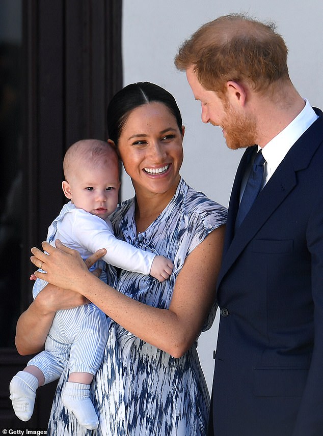 The Sussexes have been living in the Montecito home since mid-July. They are pictured above with Archie in September last year