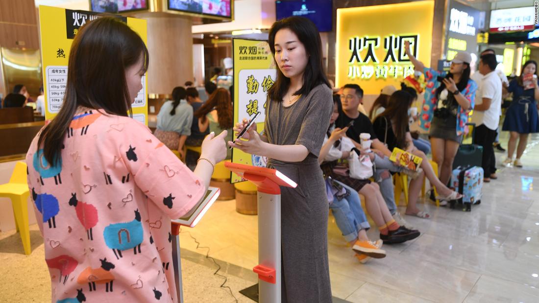 A restaurant chain in China weighed diners to determine how much food they should eat