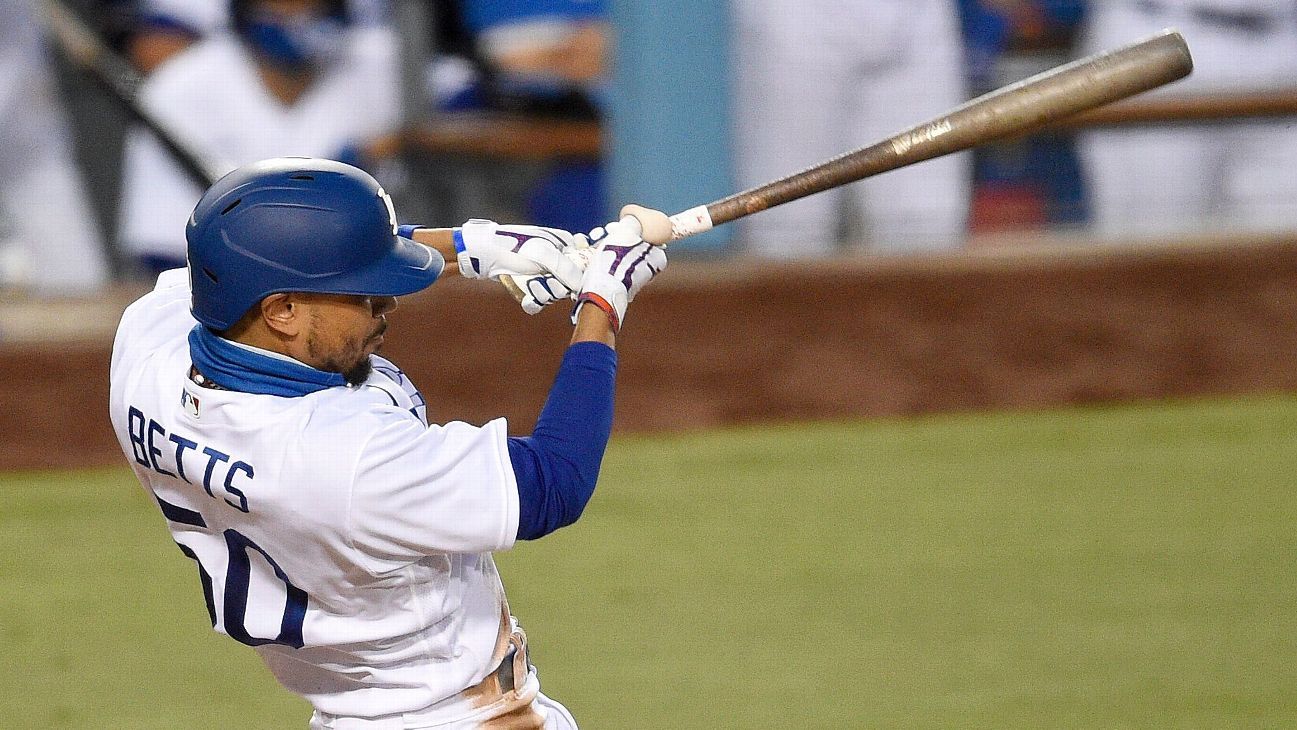Dodgers' Mookie Betts hits 3 home runs in a game for record-tying sixth time