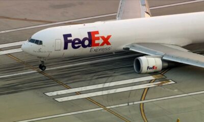 FedEx cargo jet makes pre-dawn emergency landing in Los Angeles