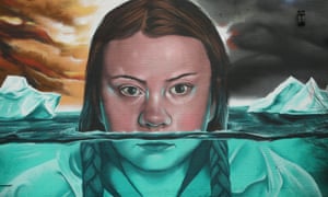 Mural of Greta Thunberg painted in Bristol