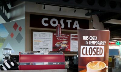 A closed Costa Coffee at the Strensham Services in Worcestershire 27/3/2020