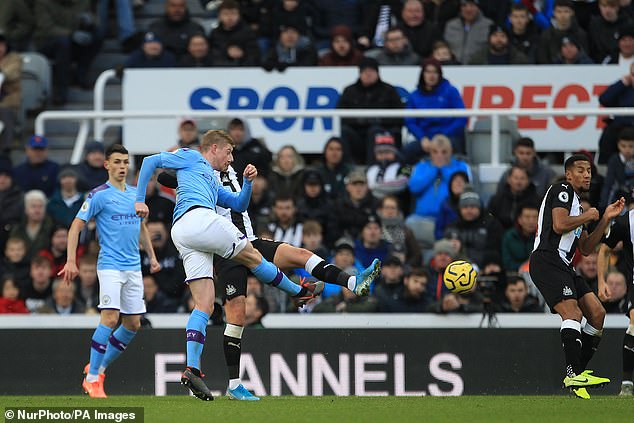 De Bruyne scored two goals nominated for best goal of the season, including one against Newcastle.