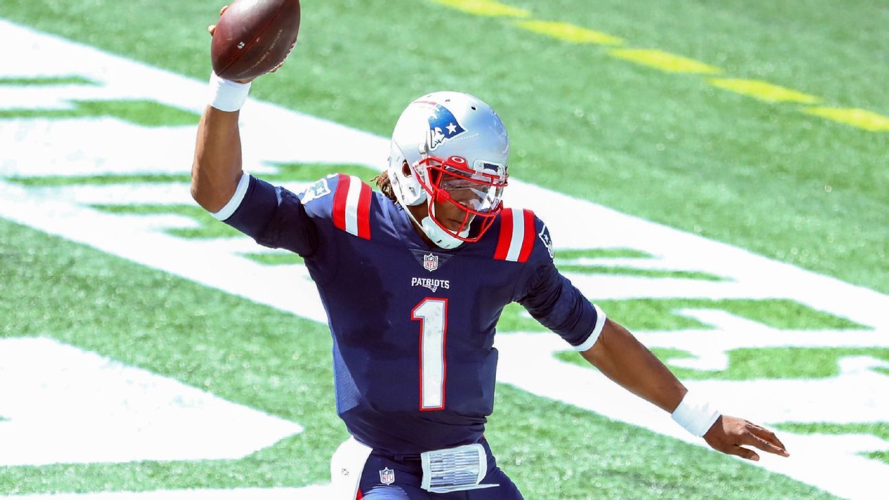 Cam Newton running for the second TD, the Patriots are rolling