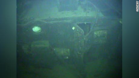 Image of the wreckage taken from a remotely controlled vehicle (ROV). 