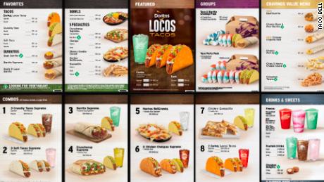 The new Taco Bell menu will appear on November 2.