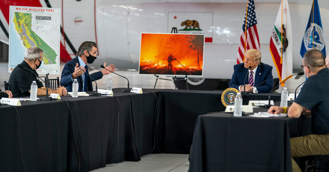 Trump rejects science again during a briefing on bushfires in California