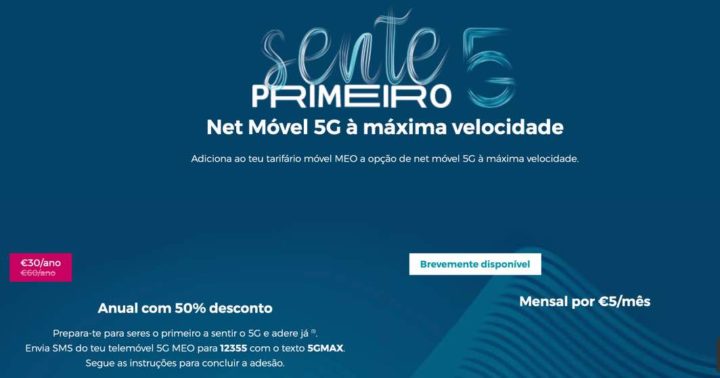 MEO with 5G mobile internet for another 5 € per month