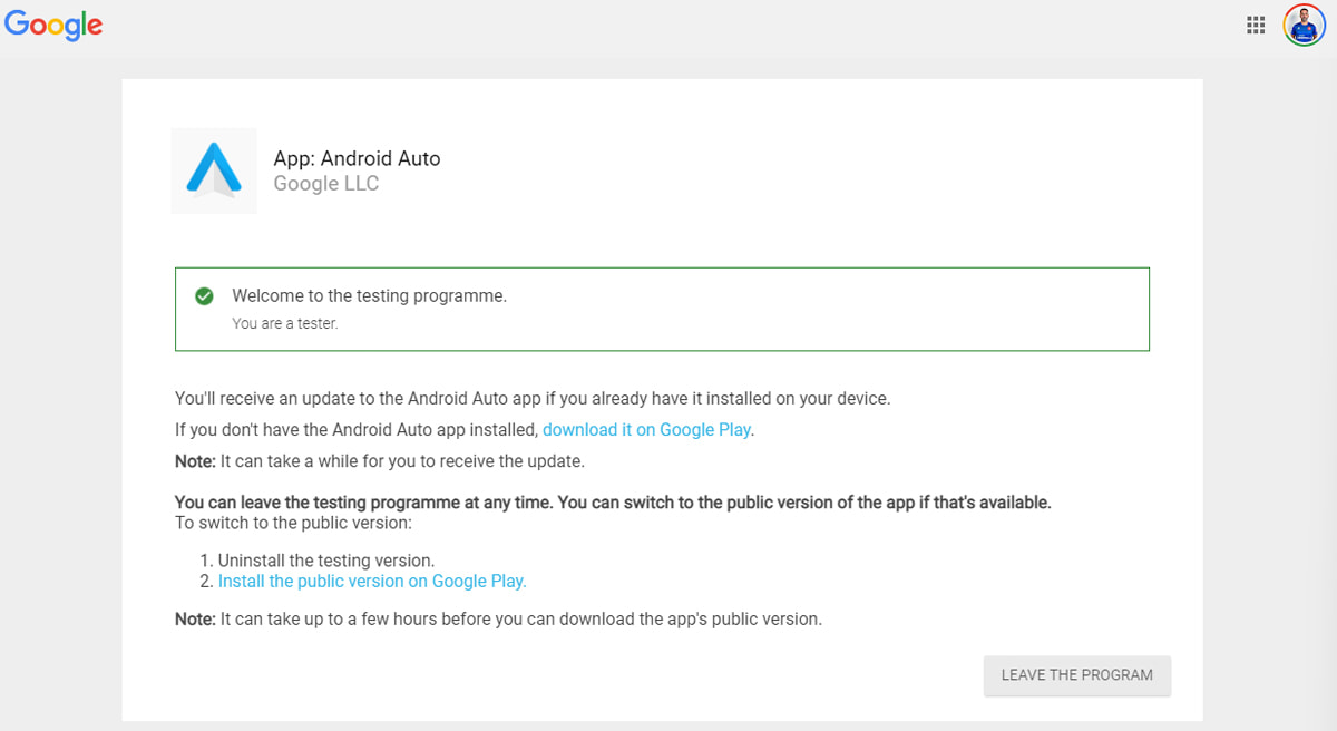 Android Auto beta