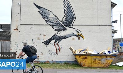 From a seagull about to eat rubble to a couple of dancers.  Banksy went on vacation and distributed his work throughout England - Life