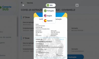 Covid Vaccination Certificate in Conecta SUS: Learn How to Document in Portuguese, English and Spanish |  Vaccine
