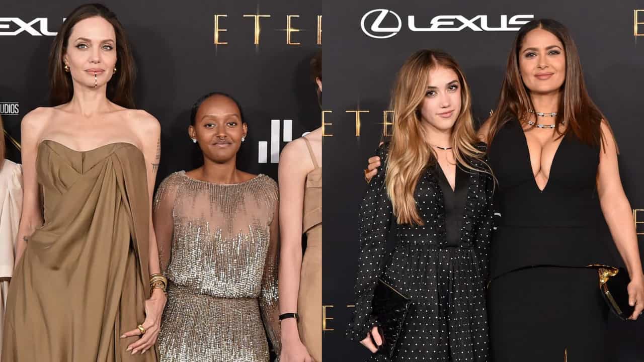 Daughters Angelina Jolie and Salma Hayek shone at the event