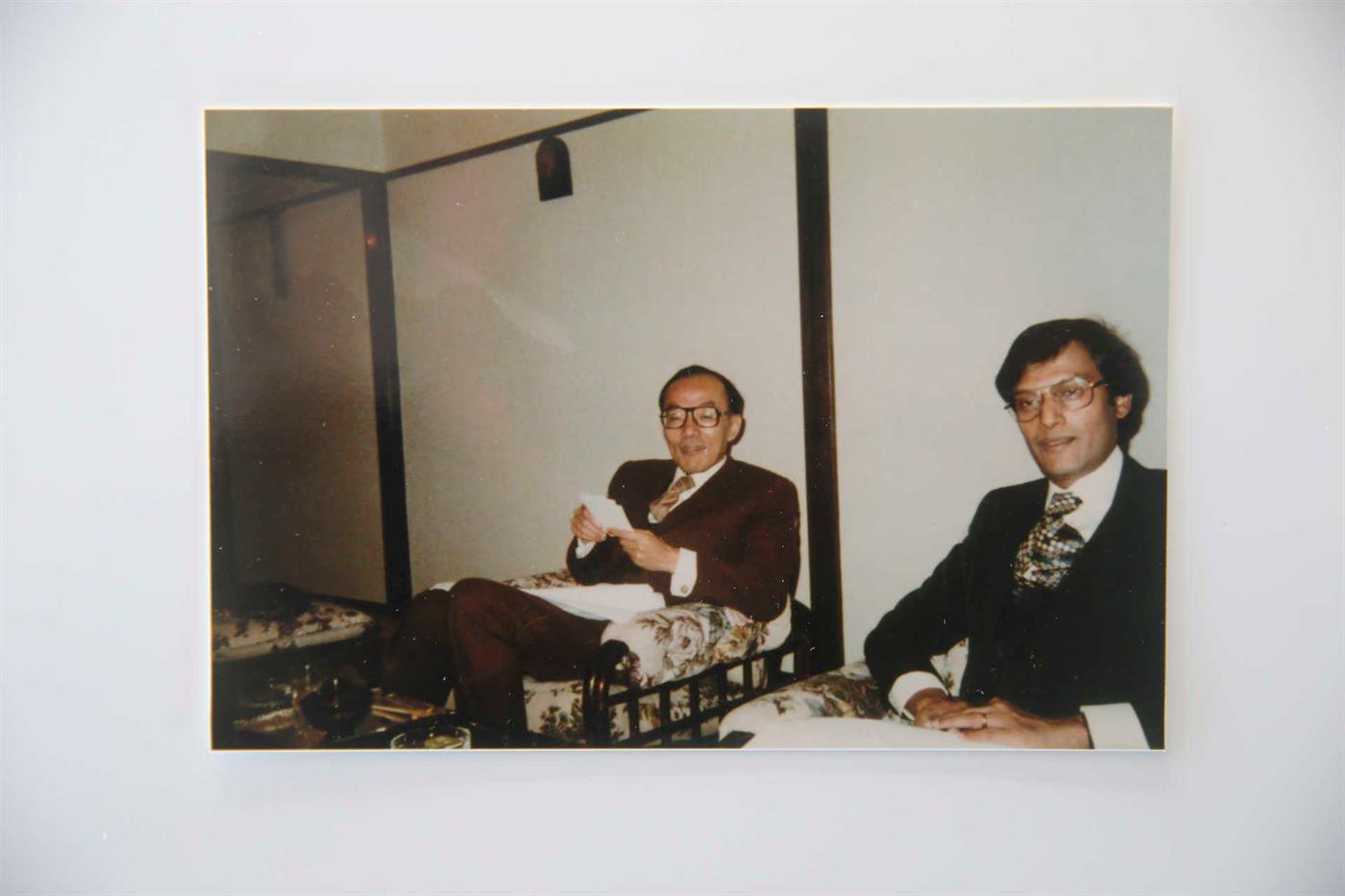 Writers Shusaku Endo and Jose Alvarez in Tokyo.