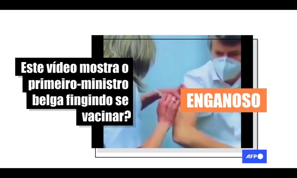 A video of a Belgian politician pretending to be vaccinated shows a simulation.