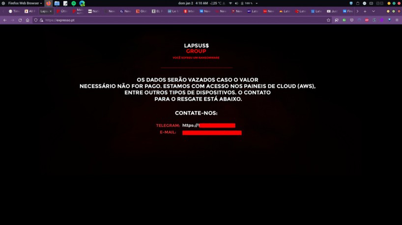 Site do jornal português Expresso foi invadido por hackers do Lapsus Group(foto: Reprodução)