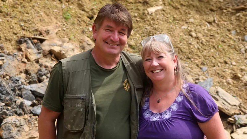 Neville and Sally Hollingworth are known for finding exceptional fossils in the area (Photo: BBC News)