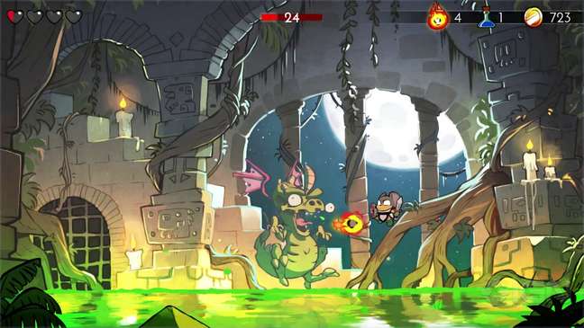 Wonder Boy: The Dragon's Trap features hand-drawn graphics.  (Image: Replay/Lizardcube)