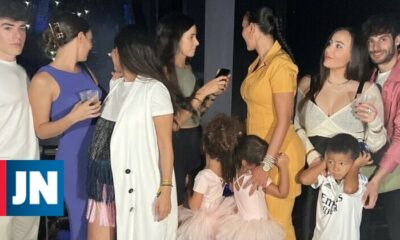 Georgina Rodriguez and her children with Rosalia in Madrid
