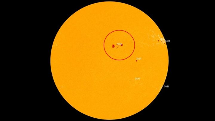 Picture of two holes in the sun