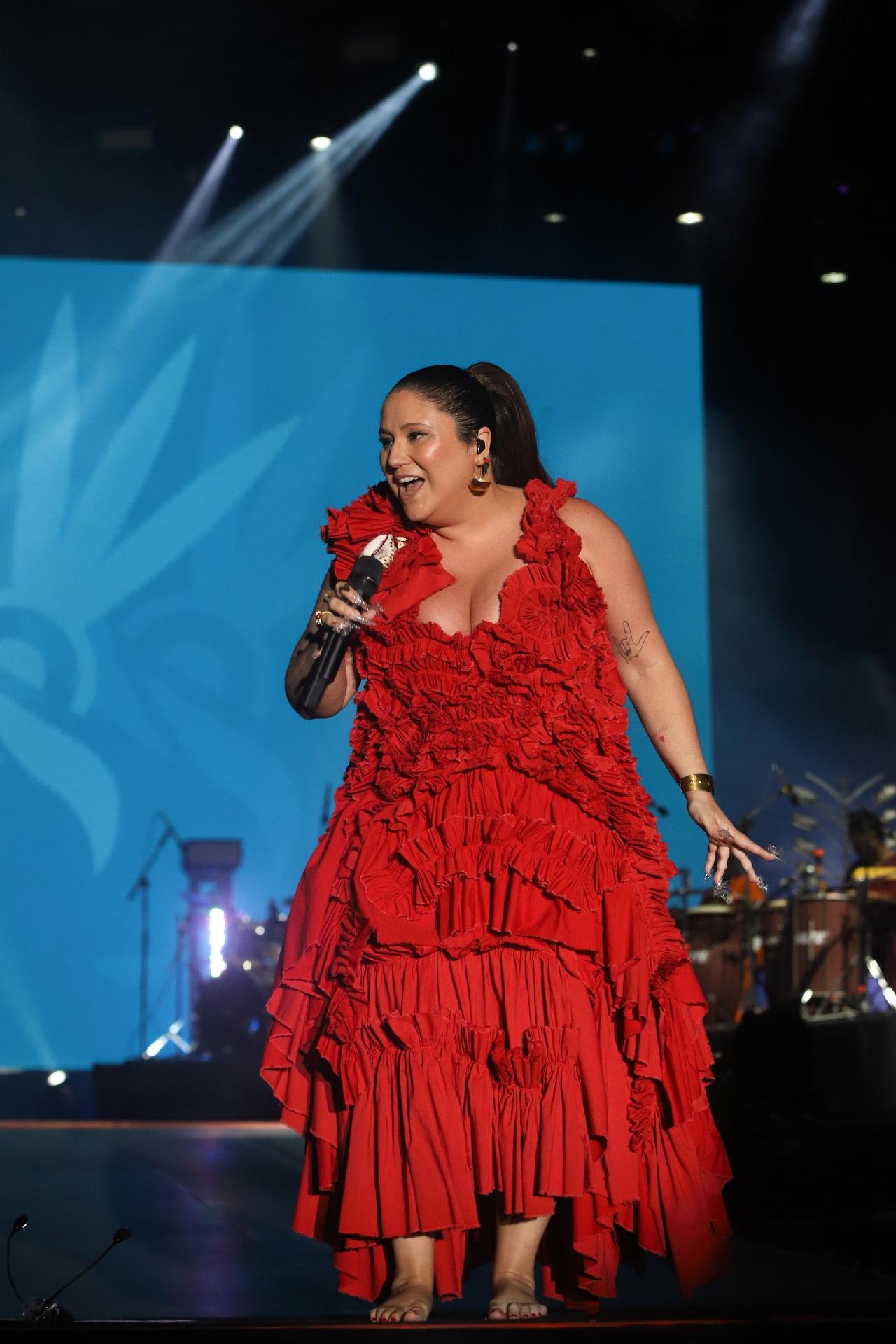 Maria Rita performs on the Sunset stage and attracts attention with her red dress on the sixth day of Rock in Rio - Zô Guimarães/UOL