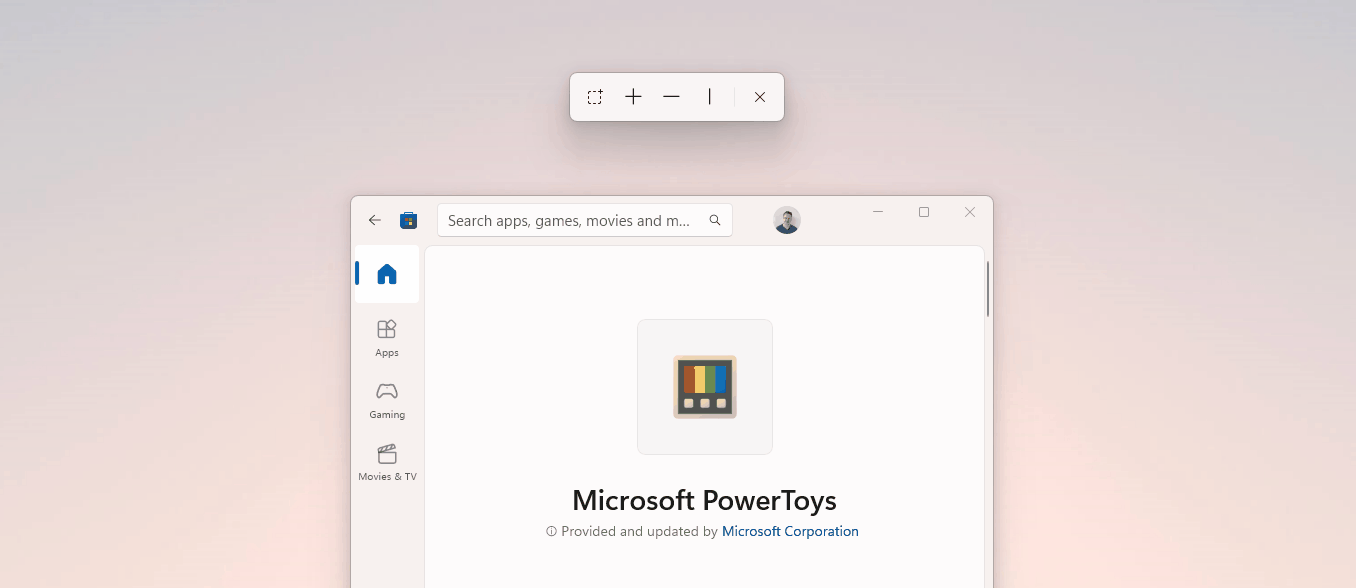 Microsoft PowerToys toolbar texts
