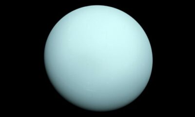 The axis of rotation of Uranus is on its side, is it because of the satellite?