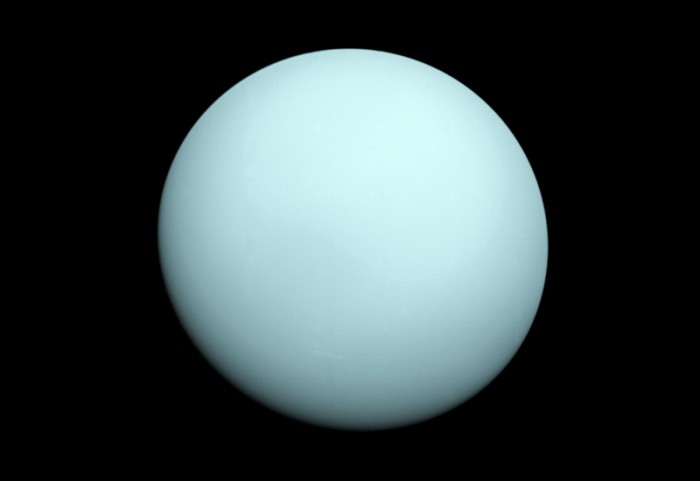 The axis of rotation of Uranus is on its side, is it because of the satellite?